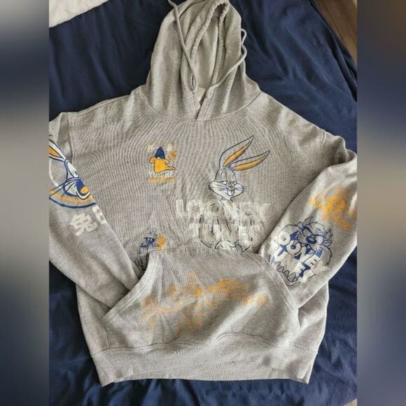 Looney‎ Toons gray Bugs Bunny Hoodie Sweatshirt - Picture 1 of 10